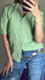 VINTAGE CAMISA GREEN PLISSADA