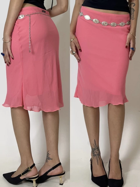 VINTAGE MIDI SKIRT FAIRY SOFT PINK