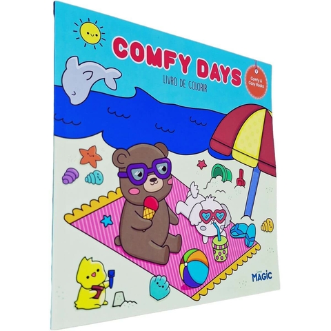 Livro de Colorir Comfy Days Coleção Comfy & Cozy Books 24x24cm 150g/m² 24 Desenhos Aleksandra Bozhbova (Ilustrações)