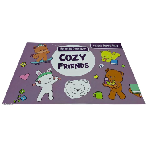 Livro Aprenda a Desenhar Cozy Friends Coleção Cute & Cozy 26x18cm 24 Desenhos