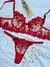 Conjunto Lulu Tule Petala Vermelho com Transparência na internet