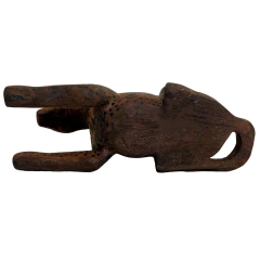 Escultura Indígena Onça - Mehinaku - 24 x 19 x 55 cm - 6,3 kg