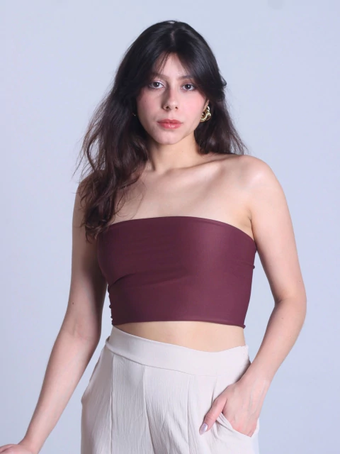 TUBE TOP - MARROM - comprar online