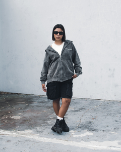 ZIP HOODIE WASHED - ENDOFHATE CLOTHING