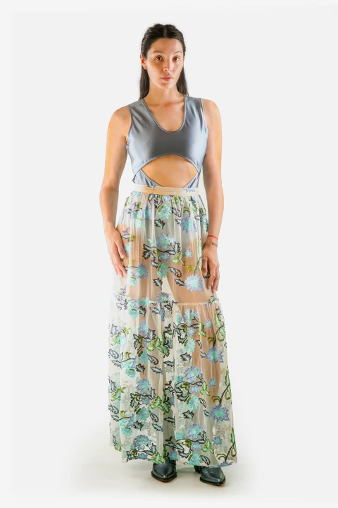 FALDA REFINADA BLANCA