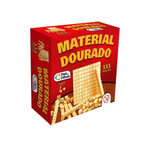 Material Dourado Para Aprender Matemática 111 Peças Madeira