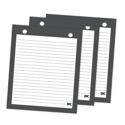 Refil de folhas brancas para mini ficheiro DAC Com 80 Folhas Pautadas 90gr