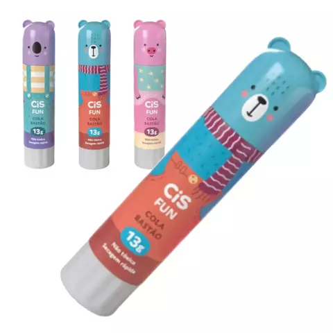 Cola Bastão Escolar Infantil Fun Pets 13g modelos divertidos - CiS