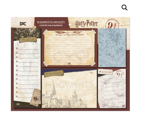 Bloquinhos de Anotações Harry Potter Warner 100 com 5 Modelos