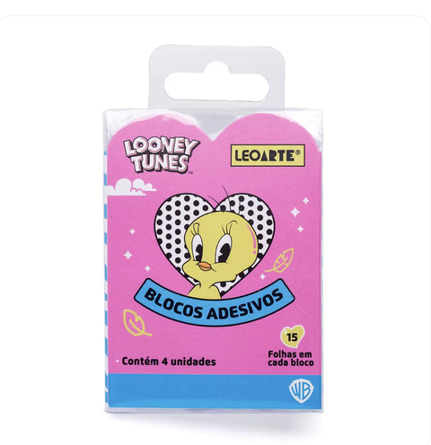 Bloco Adesivo Looney Tunes com 4 blocos