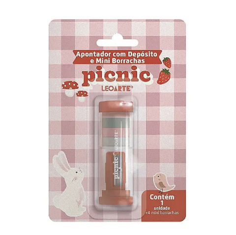 Apontador com Depósito e Borracha Picnic