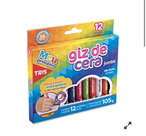 Giz De Cera Jumbo – 12 Cores