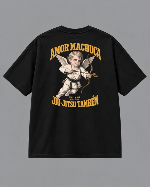Camiseta Cupido Heavy Premium Oversized Preta | FAT EAR