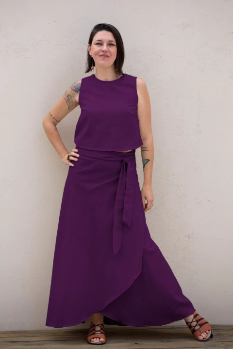 Conjunto Cropped e Saia Pareô - comprar online