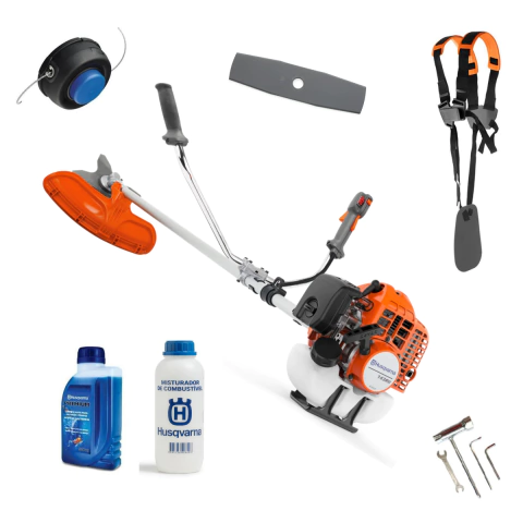 Kit Roçadeira 143R2 Profissional + Óleo 2 tempos +Misturador