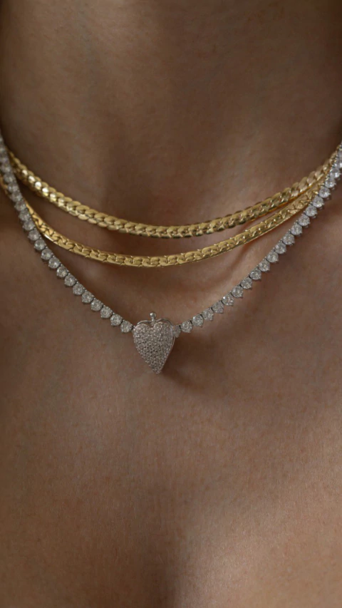 Pingente Coração Cravejado