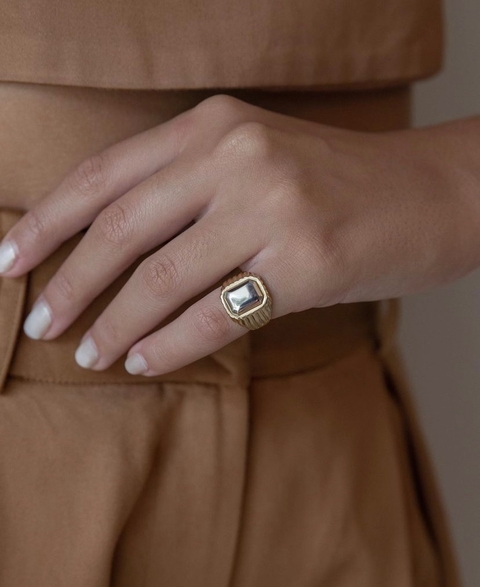 Anel vintage Golden e Silver