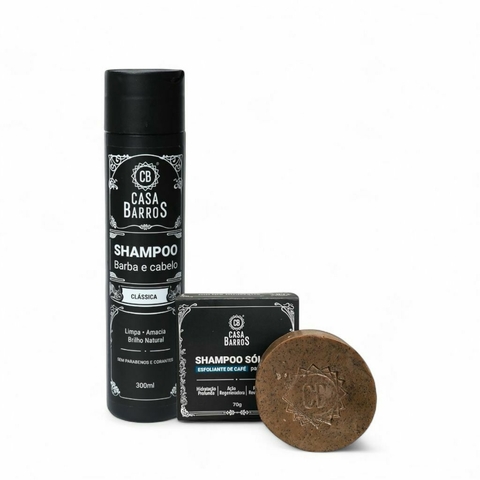 Hidratação e Esfoliação - Kit de Shampoo Liquido 300ml e Shampoo Artesanal Esfoliante de Café 70g - comprar online