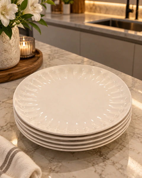 SET X6 PLATOS DE POSTRE EFESO CREAM