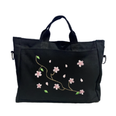 Sakura black messenger bag