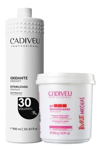 Kit Cadiveu Pó Descolorante + Água Oxigenada 30 Volumes