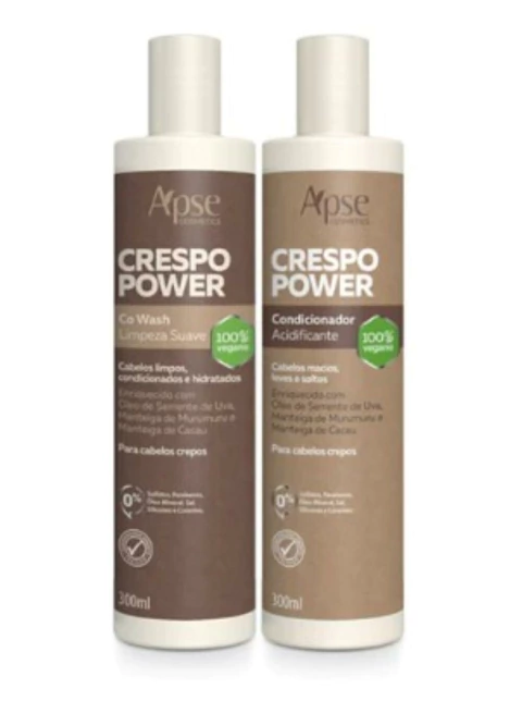 Kit Crespo Power Co Wash e Condicionador Apse Vegano