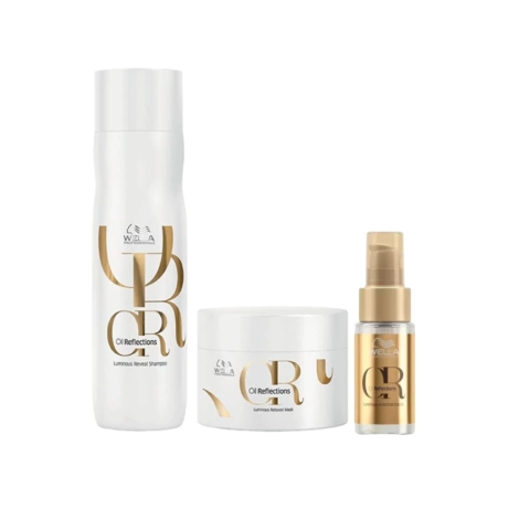 Kit Wella Oil Reflections Shampoo + Máscara +Óleo Oil 30 Ml (3 Produtos)