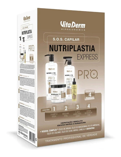 Kit Nutriplastia Express S.o.s. Capilar Vitaderm 4 Ítens