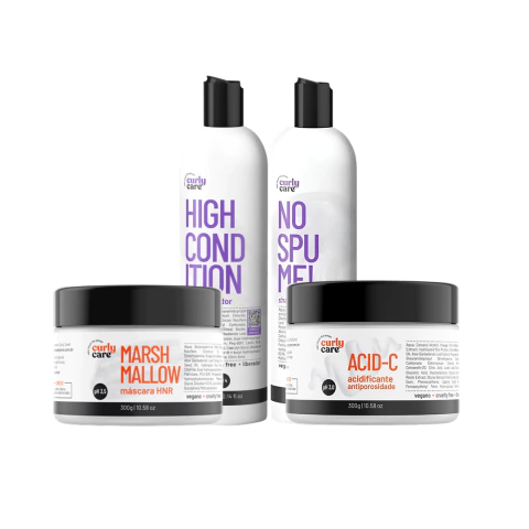 Kit Curly Care Shampoo No Spume, High Condition, Mascara Acid-c E Marshmallow