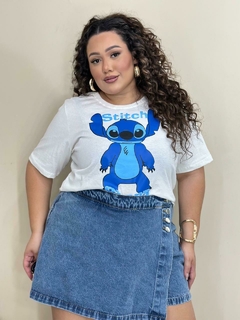 Short Saia Jeans Botões - Cherry Moda Plus Size