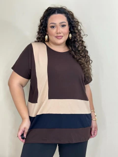 Blusão Taty Tricolor Malha - comprar online