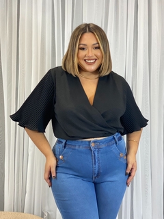 Cropped Brenda Plissado - Cherry Moda Plus Size