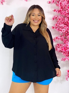 Blusa Botões Manga Longa - Cherry Moda Plus Size