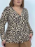Cardigan Animal Print Botões - Cherry Moda Plus Size