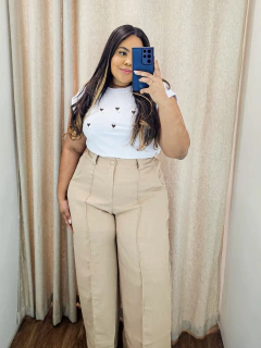 CALÇA PANTALONA DE LINHO - Cherry Moda Plus Size