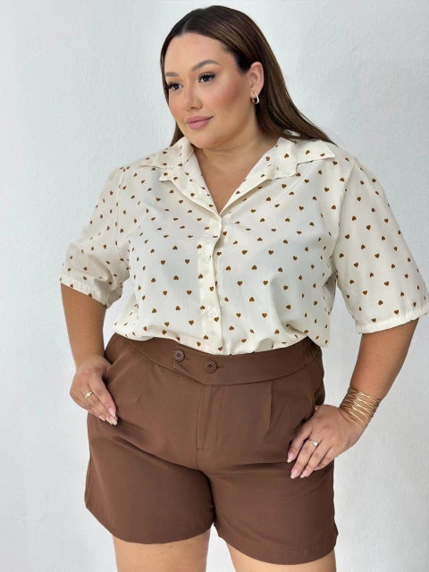 Camisa Gaby Corações Manga Curta - comprar online