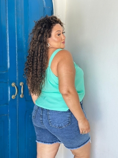 Bermuda Jeans Manchada - Cherry Moda Plus Size