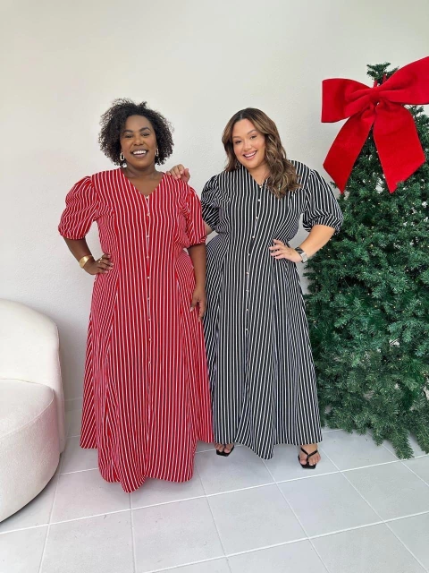 Vestido Andrea Listrado Manga - comprar online