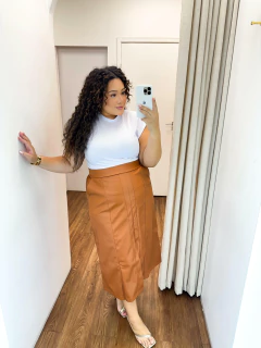 Saia Diana Couro Fake - comprar online