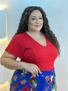 Cropped Glenda Gola V - Cherry Moda Plus Size