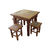 Jogo De Mesa Levine Em Madeira De Demolição - Cód 2433 - comprar online