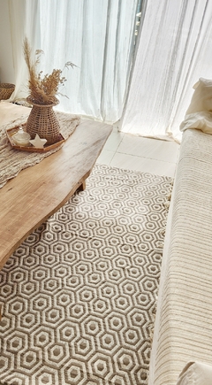 Alfombra Nórdica (VISON) JACQUARD 160 de fleco a fleco x60 de ancho