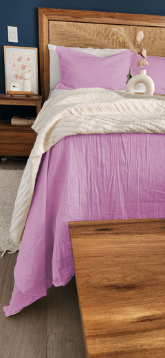 SET DE CAMA QUEEN/2 1/2: COVER + 2 FUNDAS de 60x40 [Elegir color en el carrete de imágenes] - tienda online