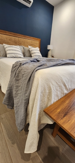 Pie de Cama de Gasa color GRIS LONDRES de Algodón 260x120cm