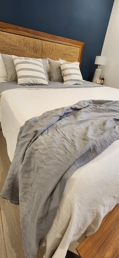 Pie de Cama de Gasa color GRIS LONDRES de Algodón 260x120cm - tienda online