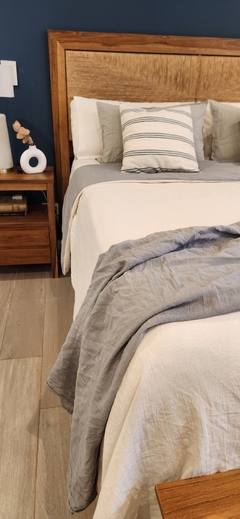 Pie de Cama de Gasa color GRIS ELEFANTE de Algodón 260x120cm