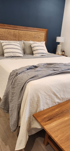 Pie de Cama de Gasa color GRIS LONDRES de Algodón 260x120cm - comprar online