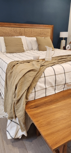 Pie de Cama de Gasa color CAKI de Algodón 260x120cm en internet
