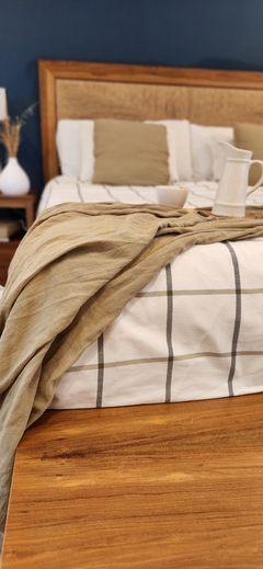 Pie de Cama de Gasa color CAKI de Algodón 260x120cm en internet