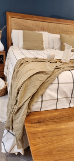 Pie de Cama de Gasa color CAKI de Algodón 260x120cm - tienda online